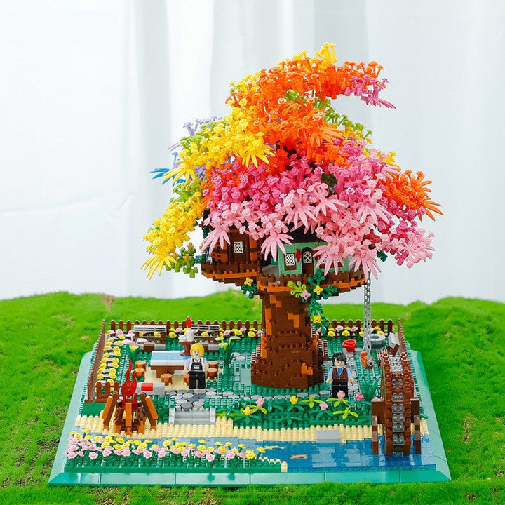 BowLift | Rainbow Sakura Tree House Light Nano Building Blocks