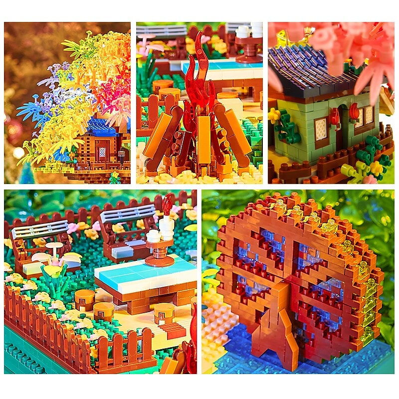 BowLift | Rainbow Sakura Tree House Light Nano Building Blocks