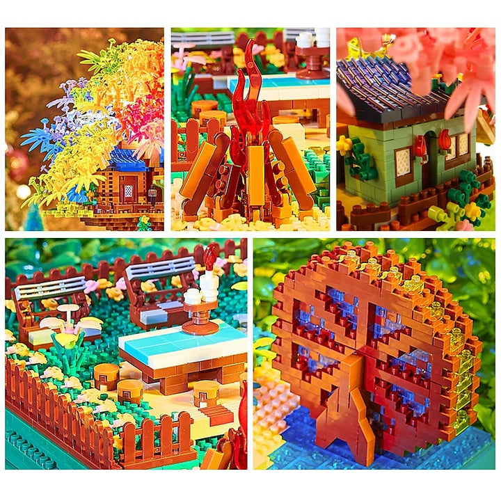 BowLift | Rainbow Sakura Tree House Light Nano Building Blocks
