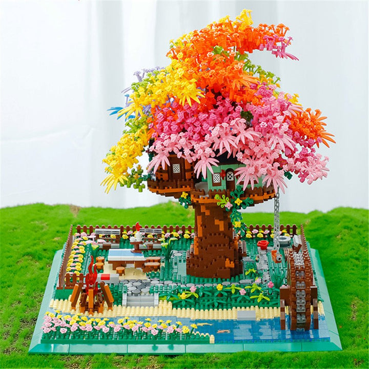 BowLift | Rainbow Sakura Tree House Light Nano Building Blocks