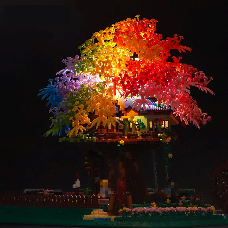 BowLift | Rainbow Sakura Tree House Light Nano Building Blocks