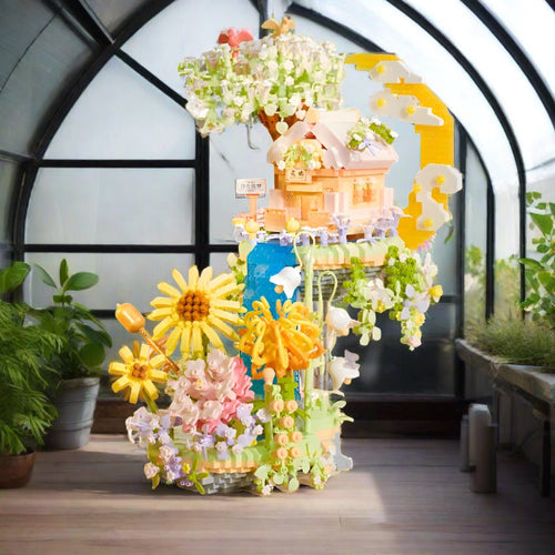 BowLift | Romantic Waterfall Orchard Villa Micro Building Blocks With Light