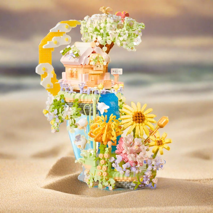 BowLift | Romantic Waterfall Orchard Villa Micro Building Blocks With Light