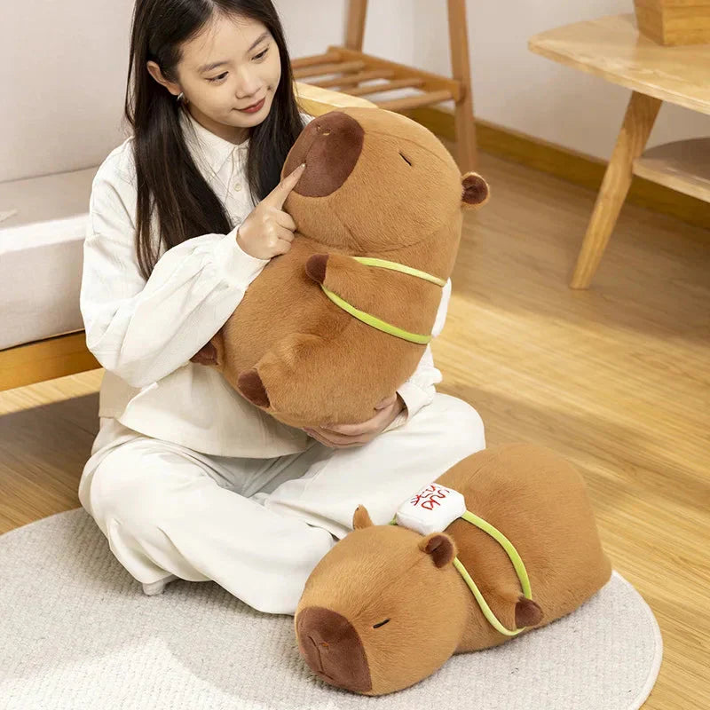 BowLift | Sleepy Capybara with Mahjong Backpack Plushie