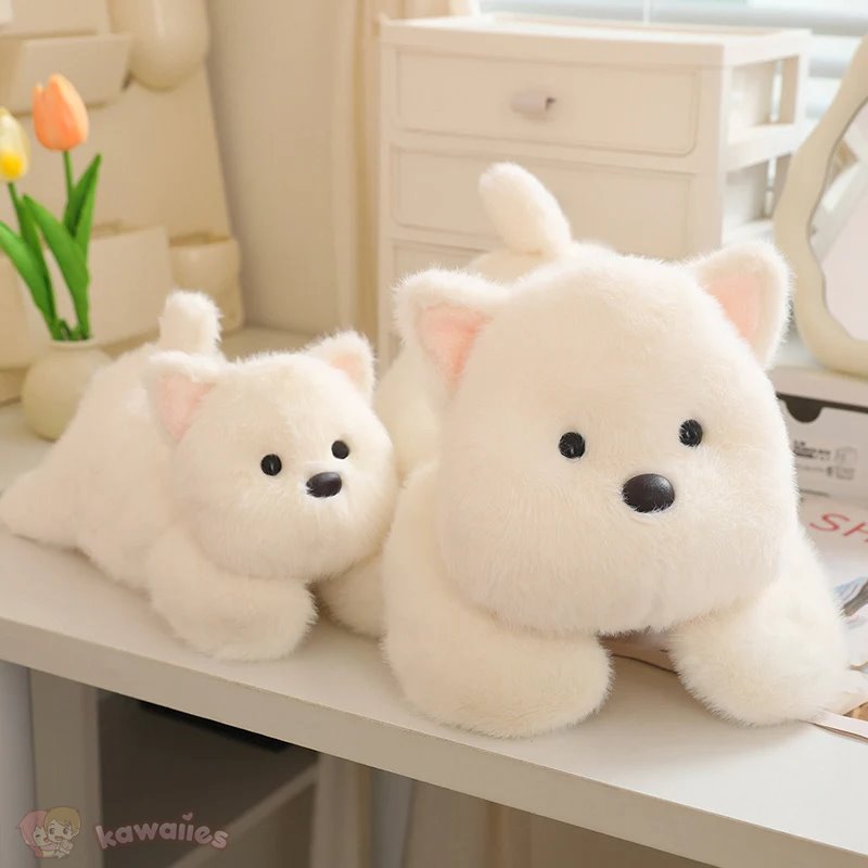 BowLift | Snowy the White Maltese Plushie with Frog Hat
