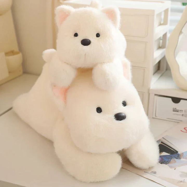 BowLift | Snowy the White Maltese Plushie with Frog Hat