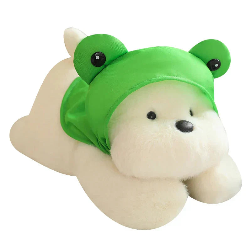 BowLift | Snowy the White Maltese Plushie with Frog Hat