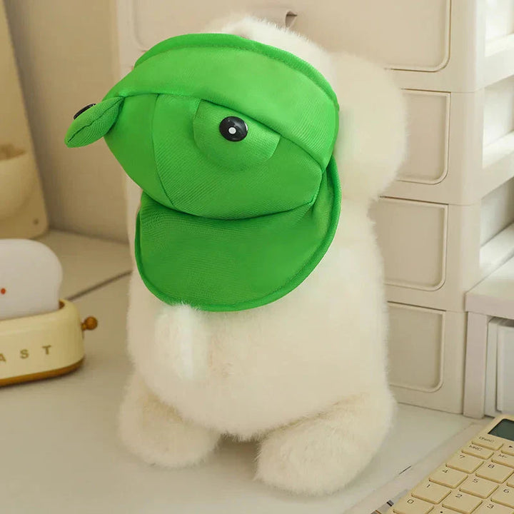 BowLift | Snowy the White Maltese Plushie with Frog Hat