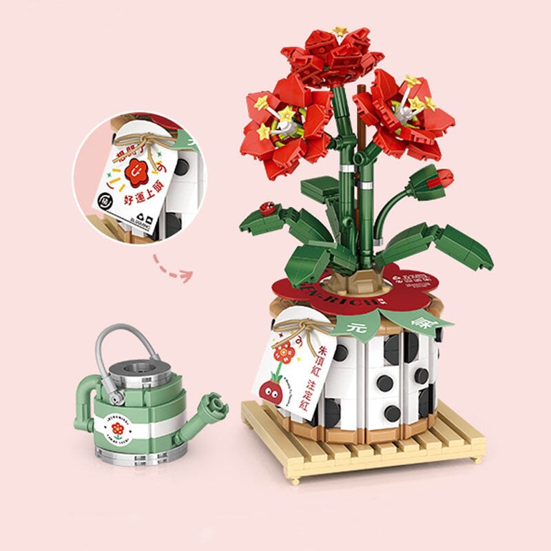 BowLift | Strawberry Pot & Red Flower Micro Building Blocks