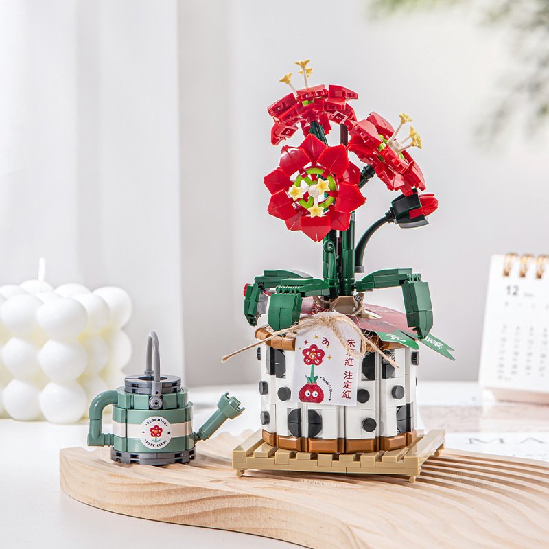 BowLift | Strawberry Pot & Red Flower Micro Building Blocks