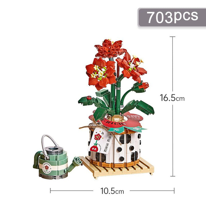 BowLift | Strawberry Pot & Red Flower Micro Building Blocks