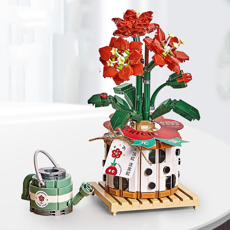 BowLift | Strawberry Pot & Red Flower Micro Building Blocks