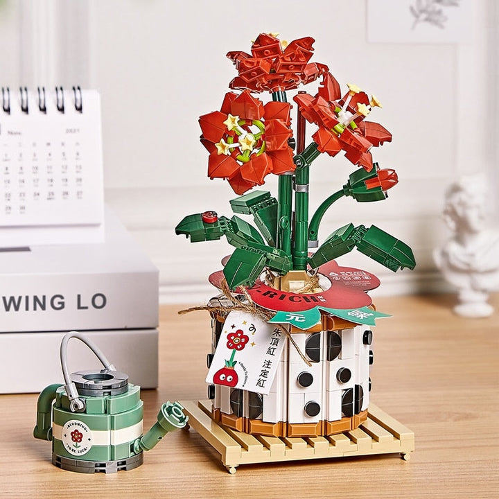BowLift | Strawberry Pot & Red Flower Micro Building Blocks