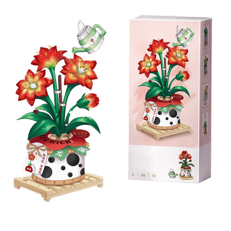BowLift | Strawberry Pot & Red Flower Micro Building Blocks