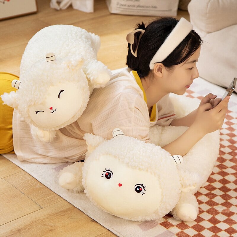 BowLift | Sweet Fluffy Laying Lamb Snuggle Buddies