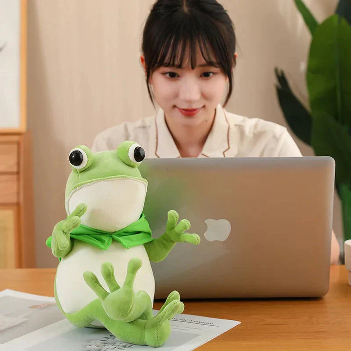 BowLift | Tito the Funny Green Frog Plush with Hat