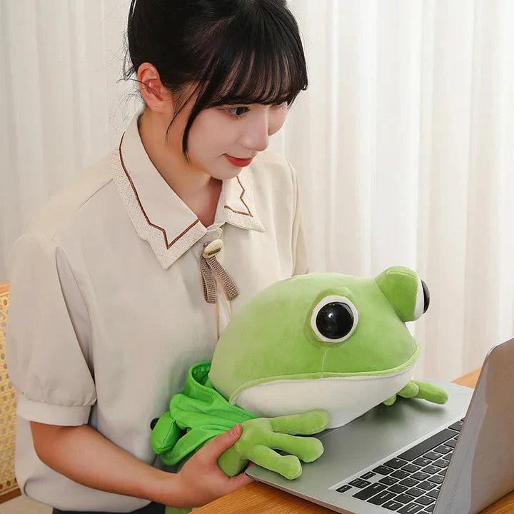 BowLift | Tito the Funny Green Frog Plush with Hat