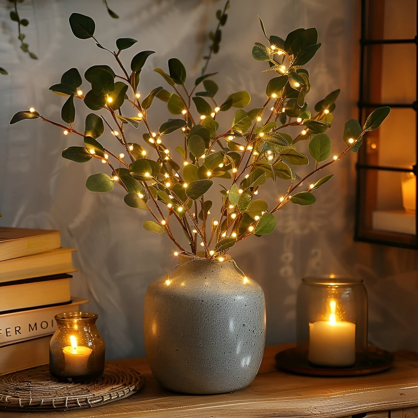 BowLift | EverLeaf Light – Natural Olive Branch LED Lamp for Atmospheric Lighting