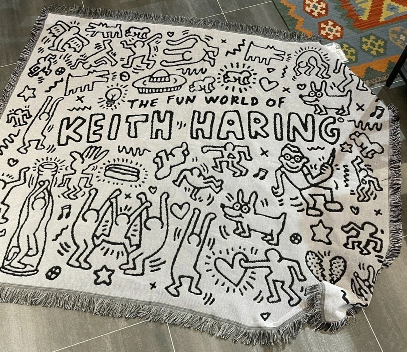 BowLift | Keith Haring Jigsaw Throw Blanket