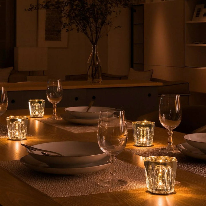 BowLift | Crystal Table Lamp VÉLORIA | Diamond Look & 360° Light Play | Wireless & USB Rechargeable | Up to 12 hrs. Light Duration