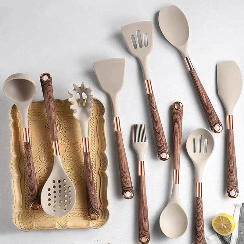 BowLift | Kitchen tools made of Food-Safe Silicone with Wooden Handle - KitchenElegance