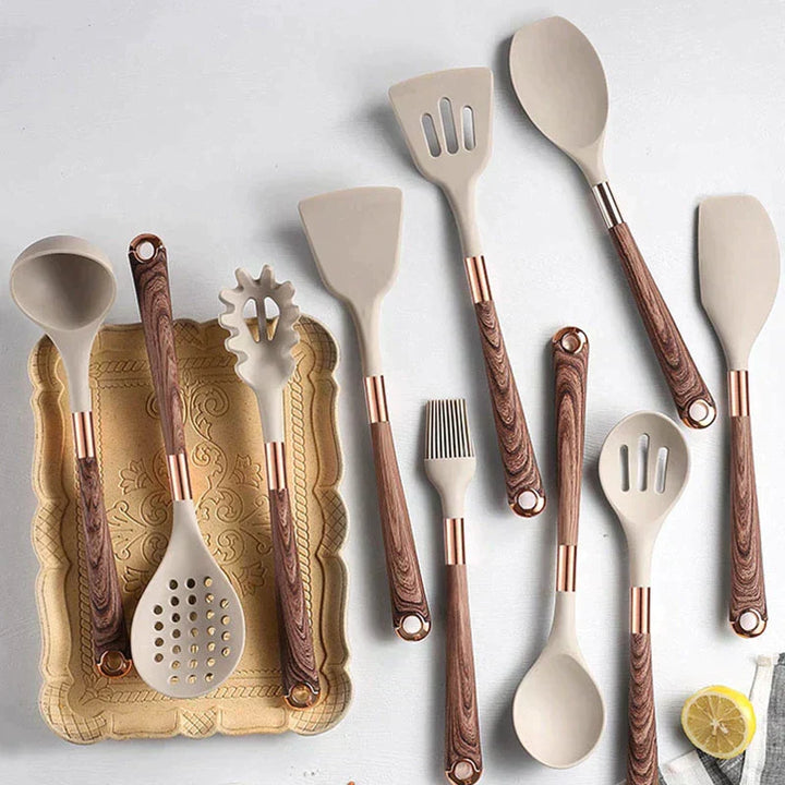 BowLift | Kitchen tools made of Food-Safe Silicone with Wooden Handle - KitchenElegance