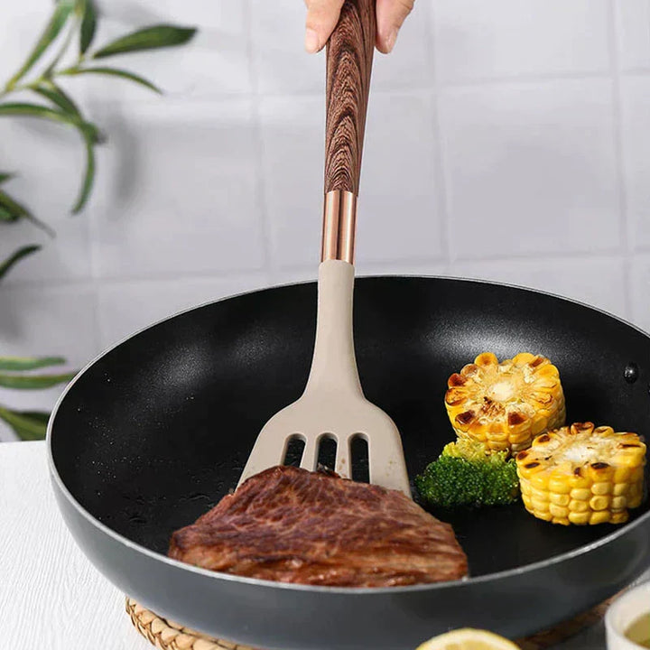 BowLift | Kitchen tools made of Food-Safe Silicone with Wooden Handle - KitchenElegance