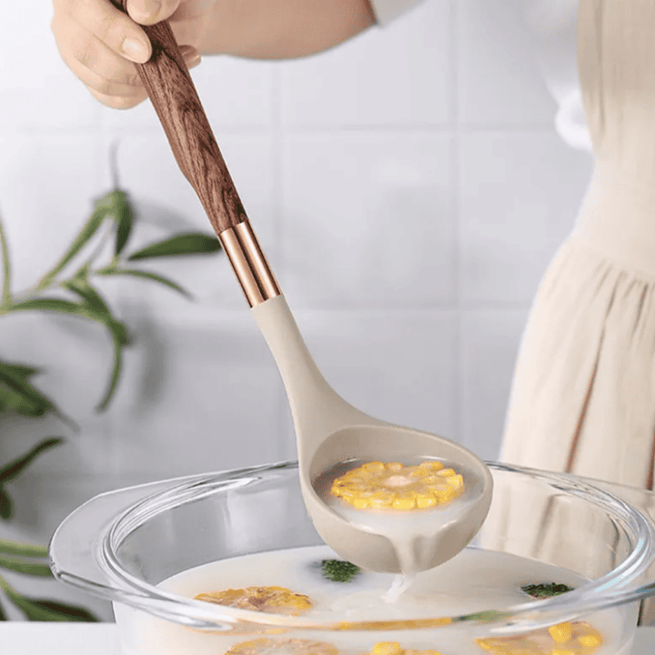 BowLift | Kitchen tools made of Food-Safe Silicone with Wooden Handle - KitchenElegance