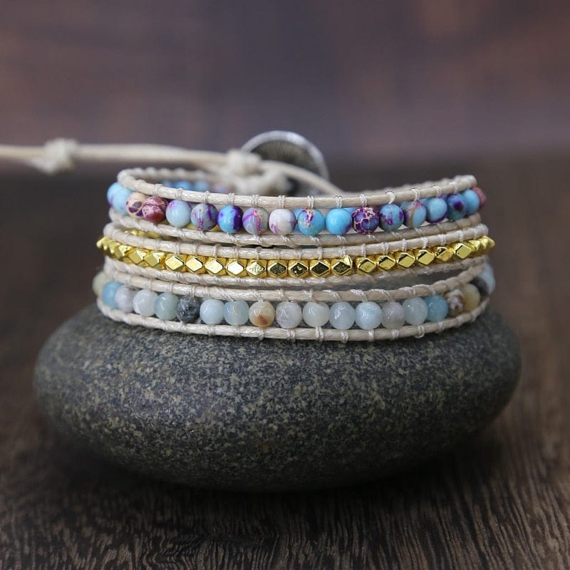 Seductive Amarilis Jasper Wrap Bracelet for Essential Energy Bowlift