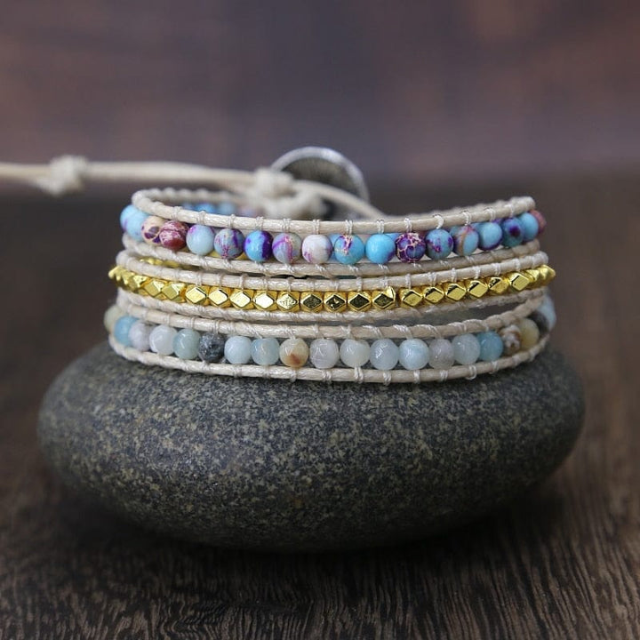 Seductive Amarilis Jasper Wrap Bracelet for Essential Energy Bowlift