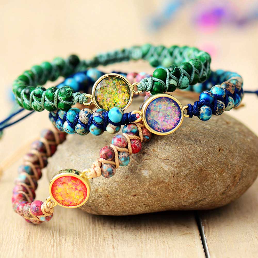 Gaia Earth Bracelet of Opal and Jasper - Unique and Elegant Bowlift