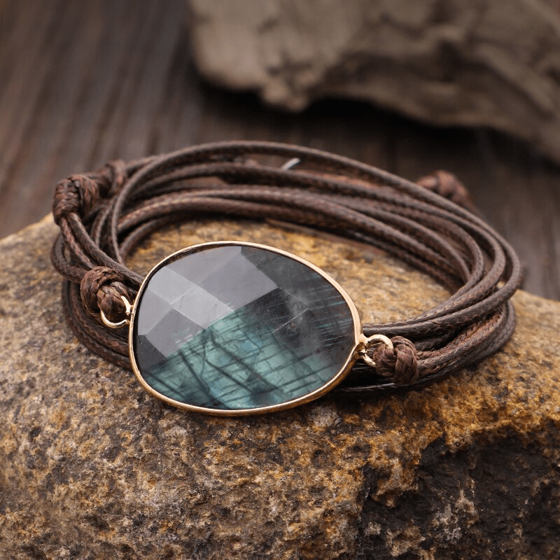 Labradorite Cord Bracelet - Lunaria Elegance Bowlift