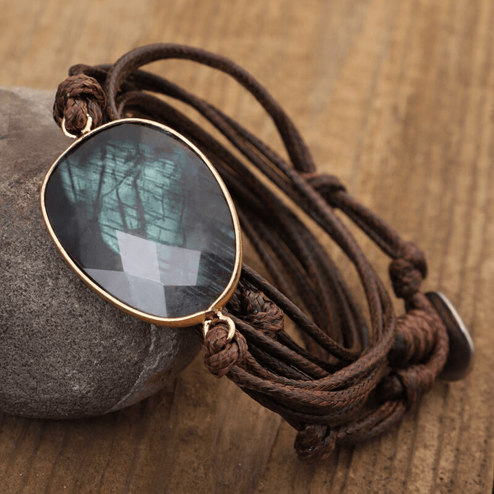 Labradorite Cord Bracelet - Lunaria Elegance Bowlift