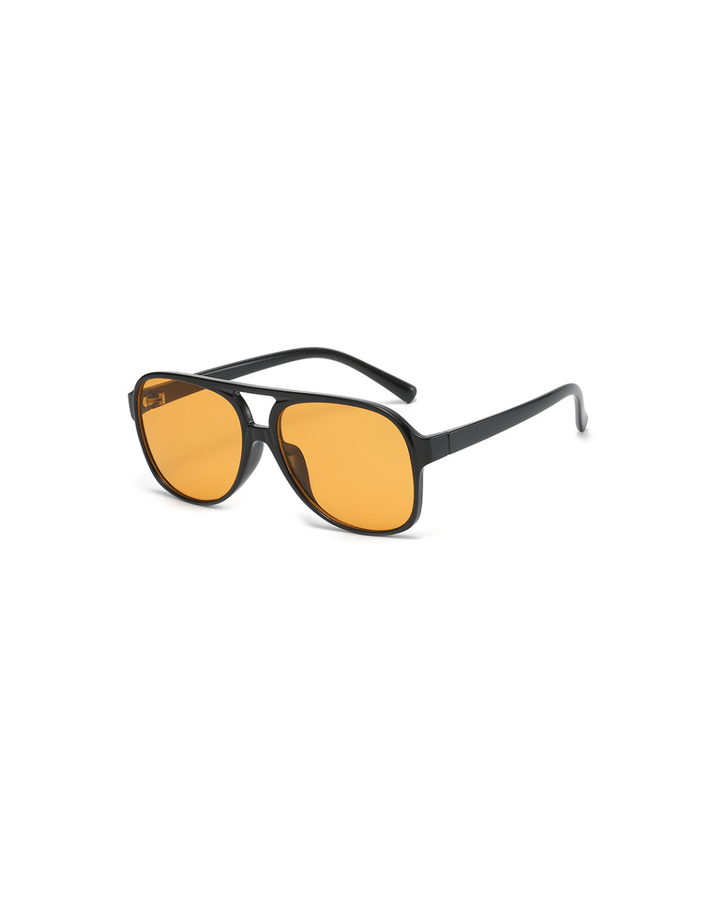 Oversized Aviator Sunglasses with Orange Lenses and UV Protection | Bowlift