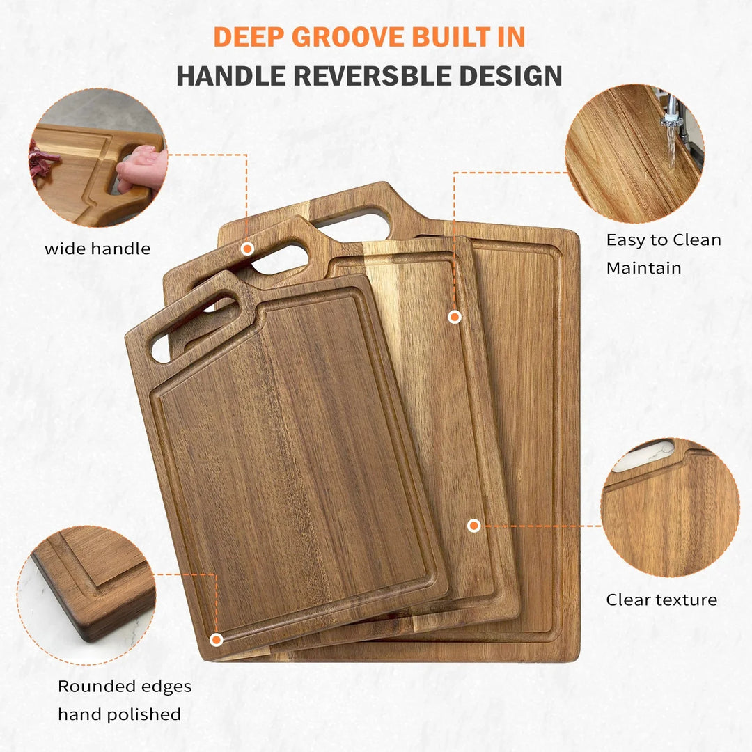 Kitchen Chopping Board with Juice Groove & Handle Hole for Meat | Bowlift