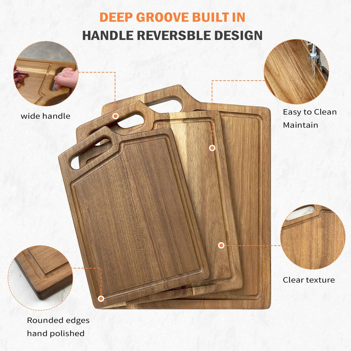 Kitchen Chopping Board with Juice Groove & Handle Hole for Meat | Bowlift