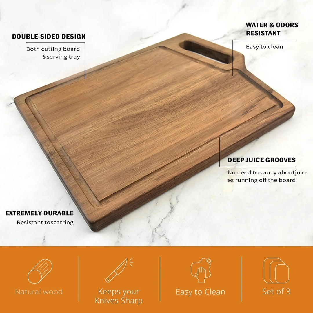 Kitchen Chopping Board with Juice Groove & Handle Hole for Meat | Bowlift