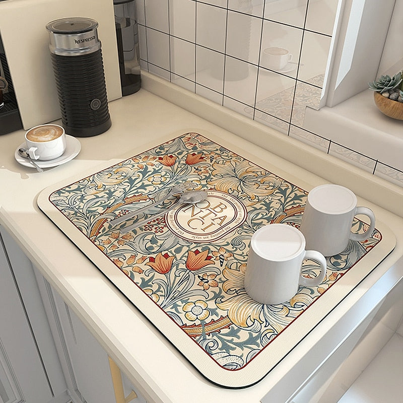 Kitchen Drain Pad Dish Drying Mat Rugs Non-slip Kitchen Sink Mat | Bowlift