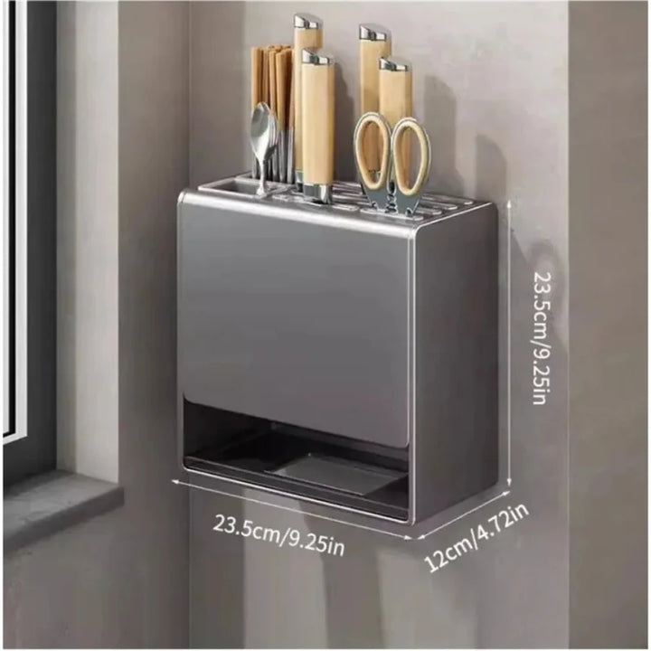 Kitchen Knife Holder Multifunctional No-Drill Household Storage Rack | Bowlift