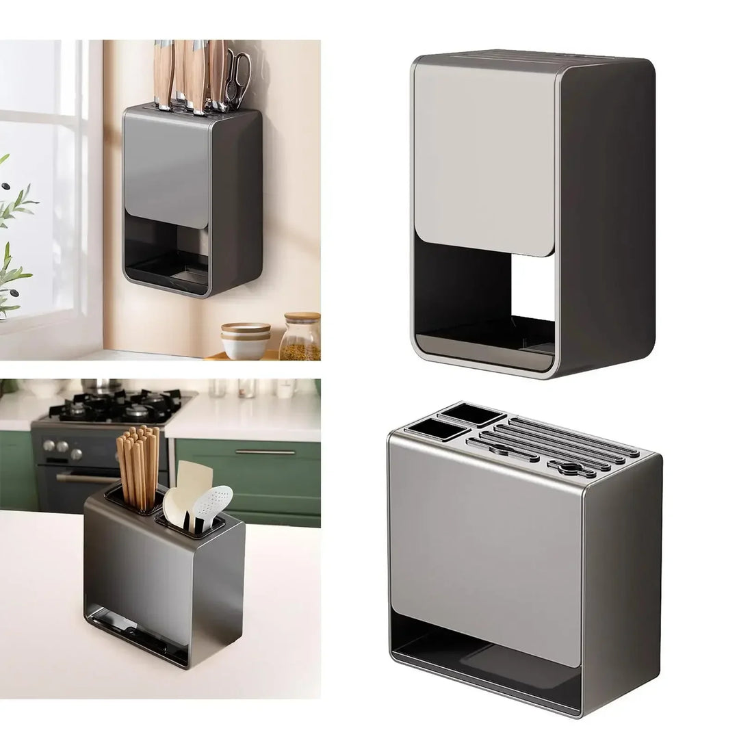 Kitchen Knife Holder Multifunctional No-Drill Household Storage Rack | Bowlift
