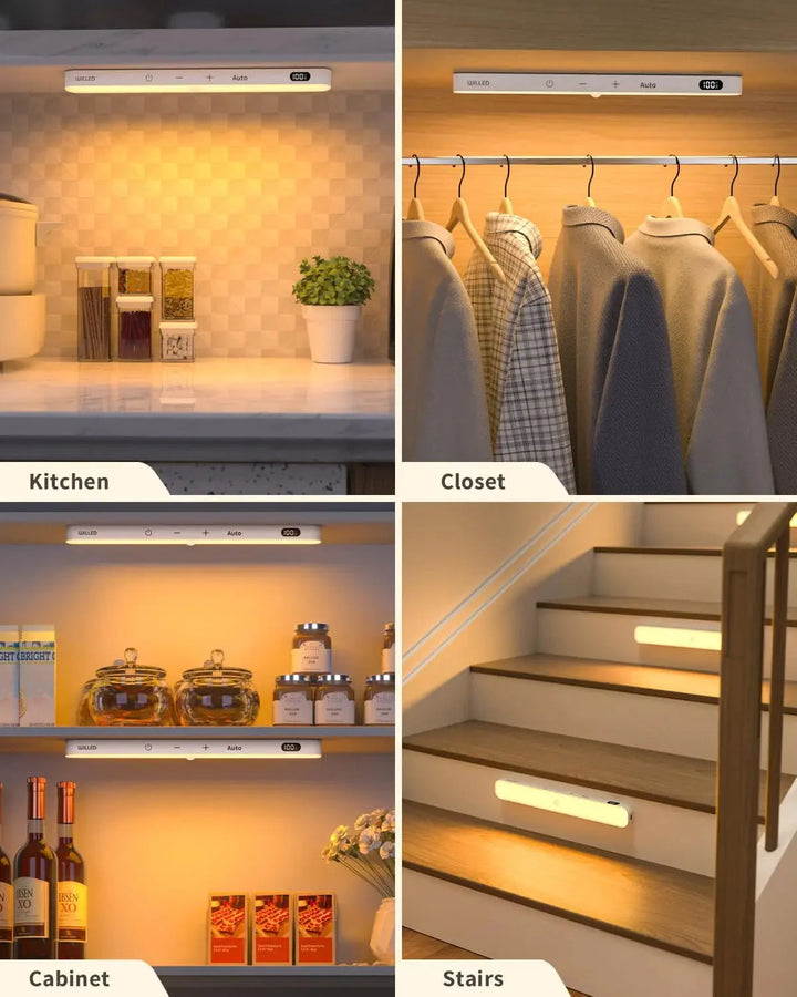 Kitchen Motion Sensor Light Indoor Battery Display 60 LED Touch Light Bar | Bowlift