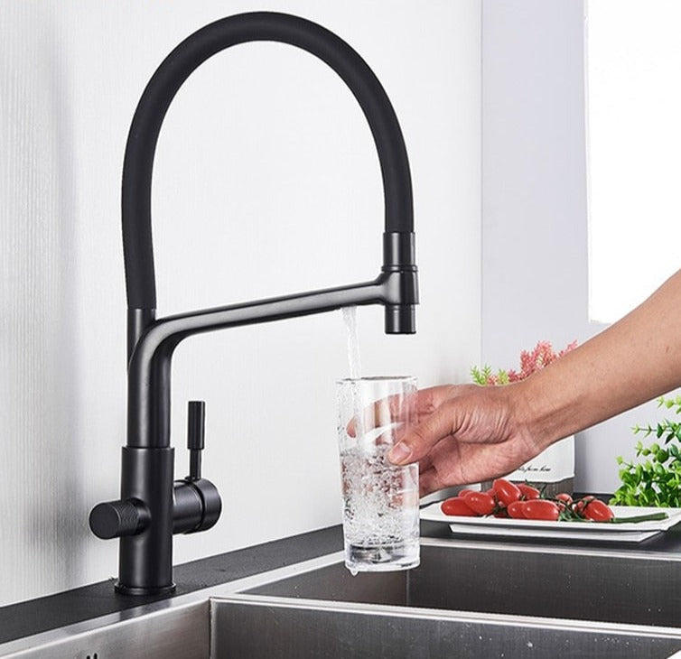 BowLift | Kitchen Tap with Double Outlet and Water Filtration - PureFlow Duo