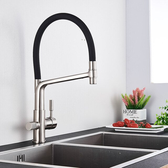 BowLift | Kitchen Tap with Double Outlet and Water Filtration - PureFlow Duo