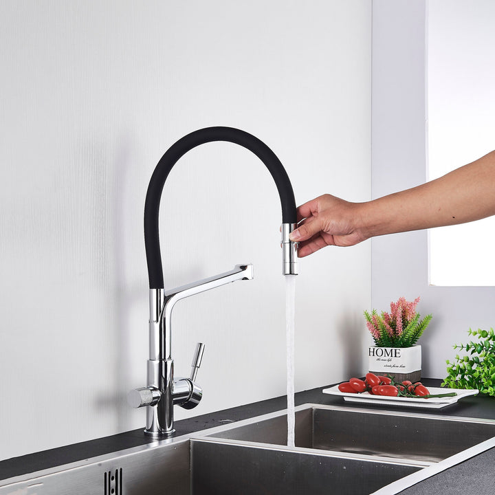 BowLift | Kitchen Tap with Double Outlet and Water Filtration - PureFlow Duo