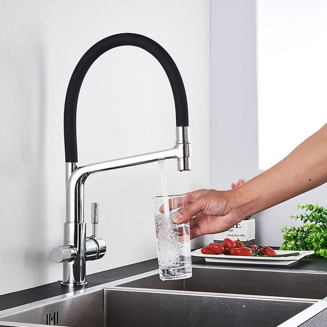 BowLift | Kitchen Tap with Double Outlet and Water Filtration - PureFlow Duo