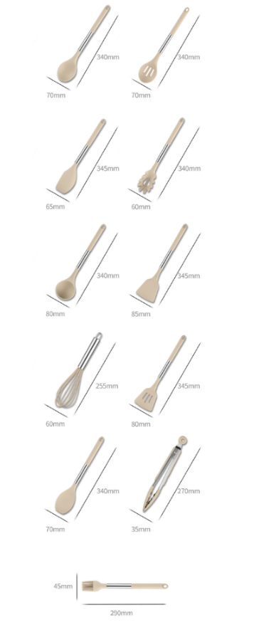 BowLift | KITCHENORA – Complete Utensil Set with Silicone Heads & Wood-Style Handles