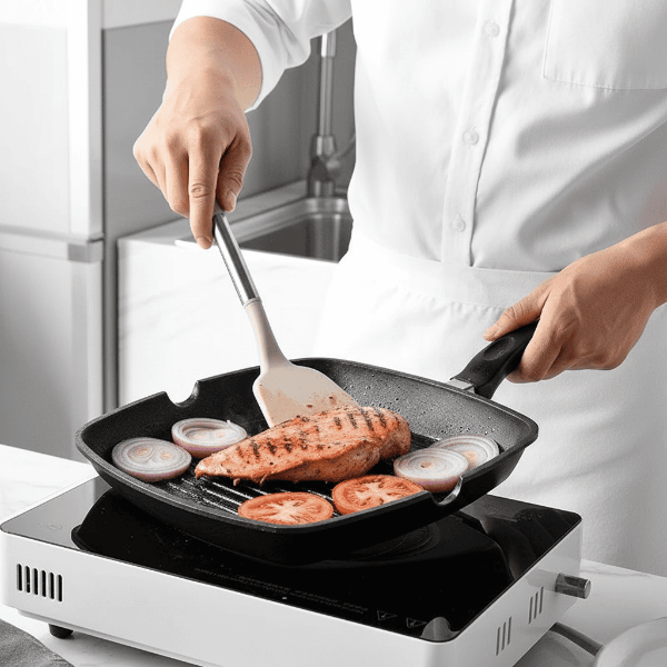 BowLift | KITCHENORA – Complete Utensil Set with Silicone Heads & Wood-Style Handles
