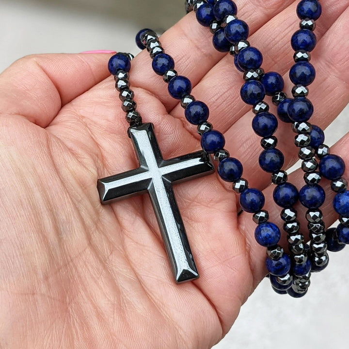 BowLift | Orion Spiritual Necklace with Tiger Eye & Lapis Lazuli – Men's Rosary