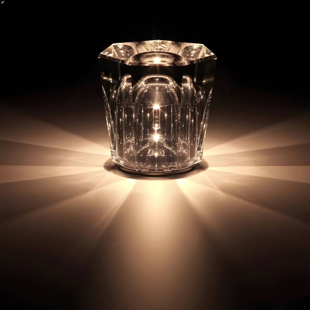 BowLift | Crystal Table Lamp VÉLORIA | Diamond Look & 360° Light Play | Wireless & USB Rechargeable | Up to 12 hrs. Light Duration