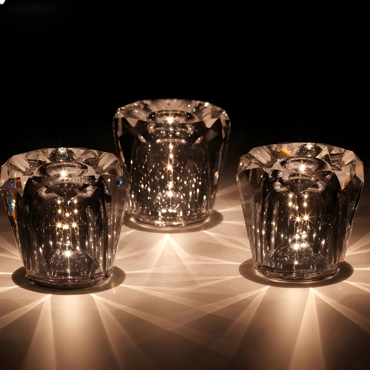 BowLift | Crystal Table Lamp VÉLORIA | Diamond Look & 360° Light Play | Wireless & USB Rechargeable | Up to 12 hrs. Light Duration